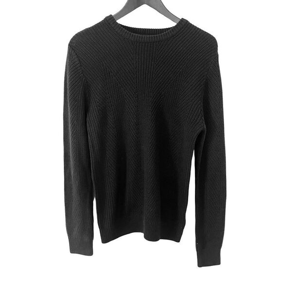 H&M Black Chunky Cable Knit Crewneck Pullover Sweater - Picture 1 of 6